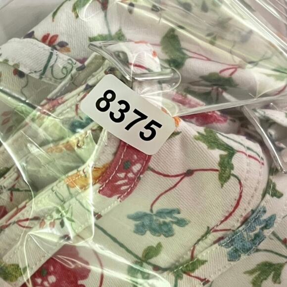 Swedish Hasbeens Floral Denim Cargo Skirt Sz 36 / US M Pockets Multi Stretchy - Picture 12 of 12